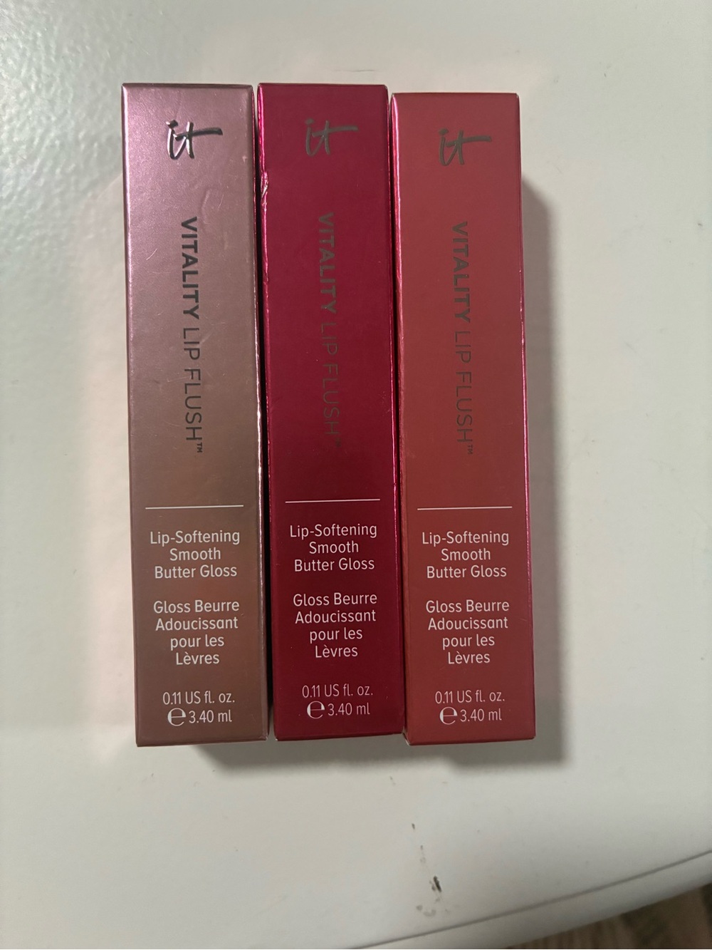 it cosmetics Vitality Lip Flush Butter Gloss Trio — Rose, Berry, Coral